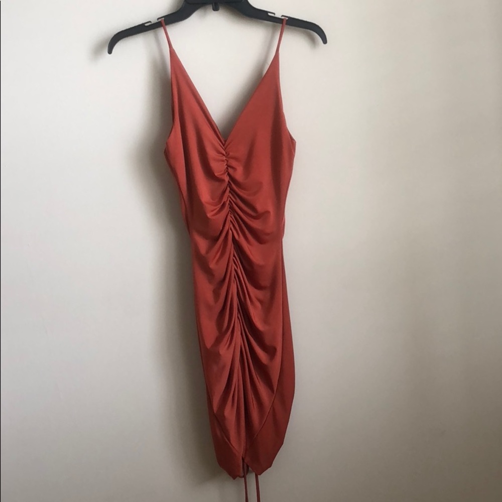 Rusty Orange Mini Dress - Picture 2 of 5